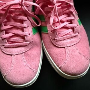 Adidas Women's Pink and Green Sneakers